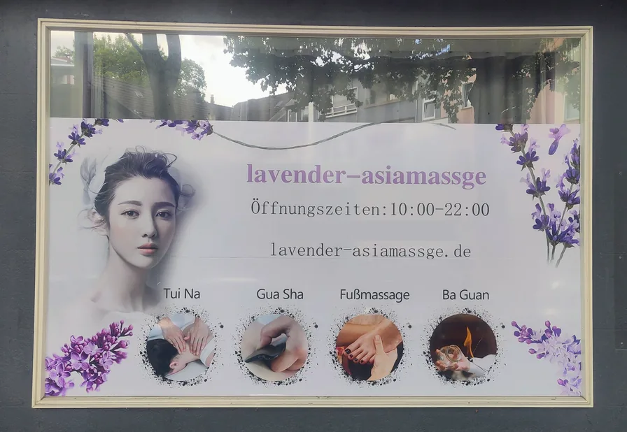 Schaufenster von Lavender Asia Massage in Duisburg